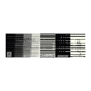 Mostră tapet autocolant Deluxe Sticker - Valuri și vibrații - alb-negru, Codurile de bare, Linii - 100x30 cm
