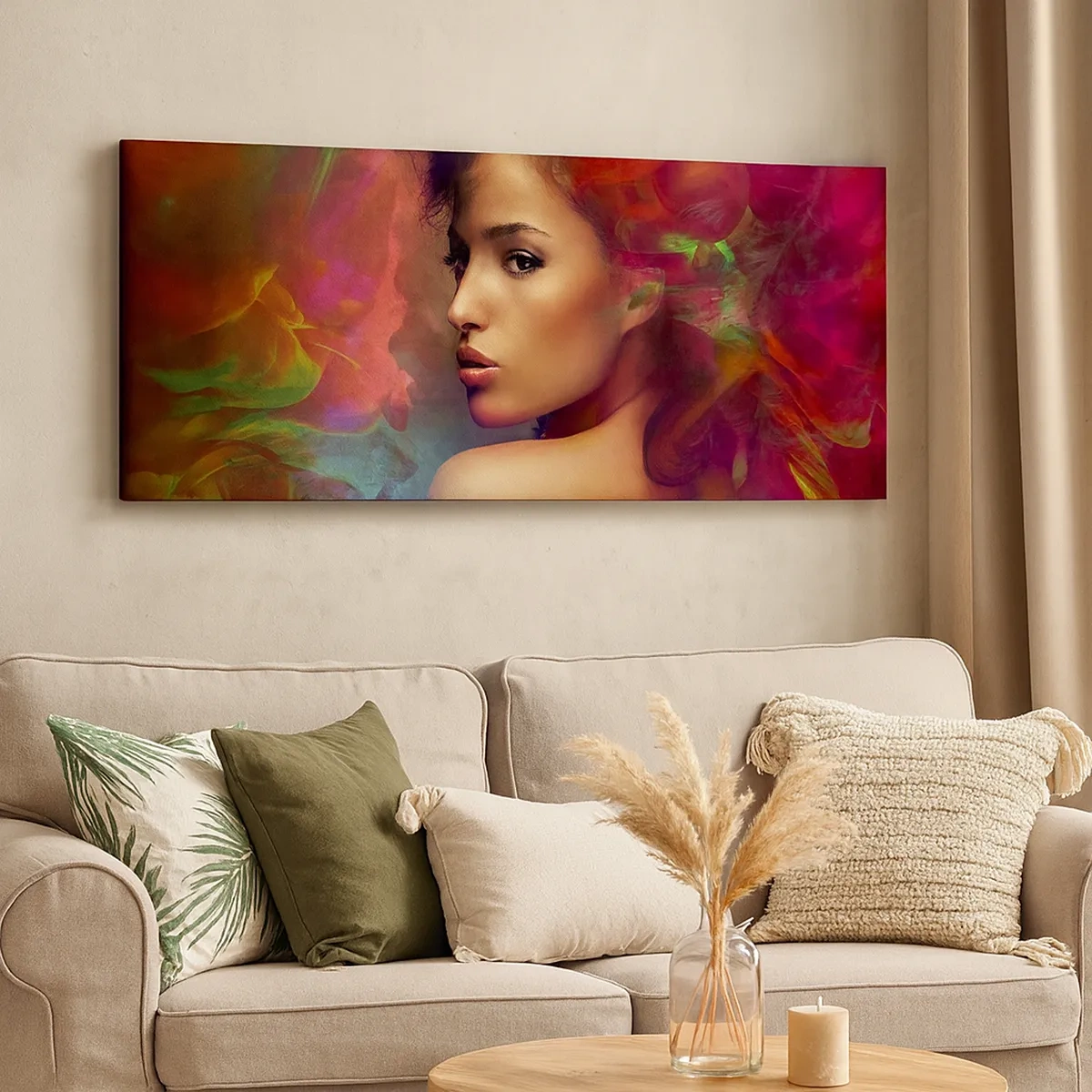 Tablou pe pânză - Mai frumoasă decât un curcubeu, delicată ca o ceață - 30x30 cm