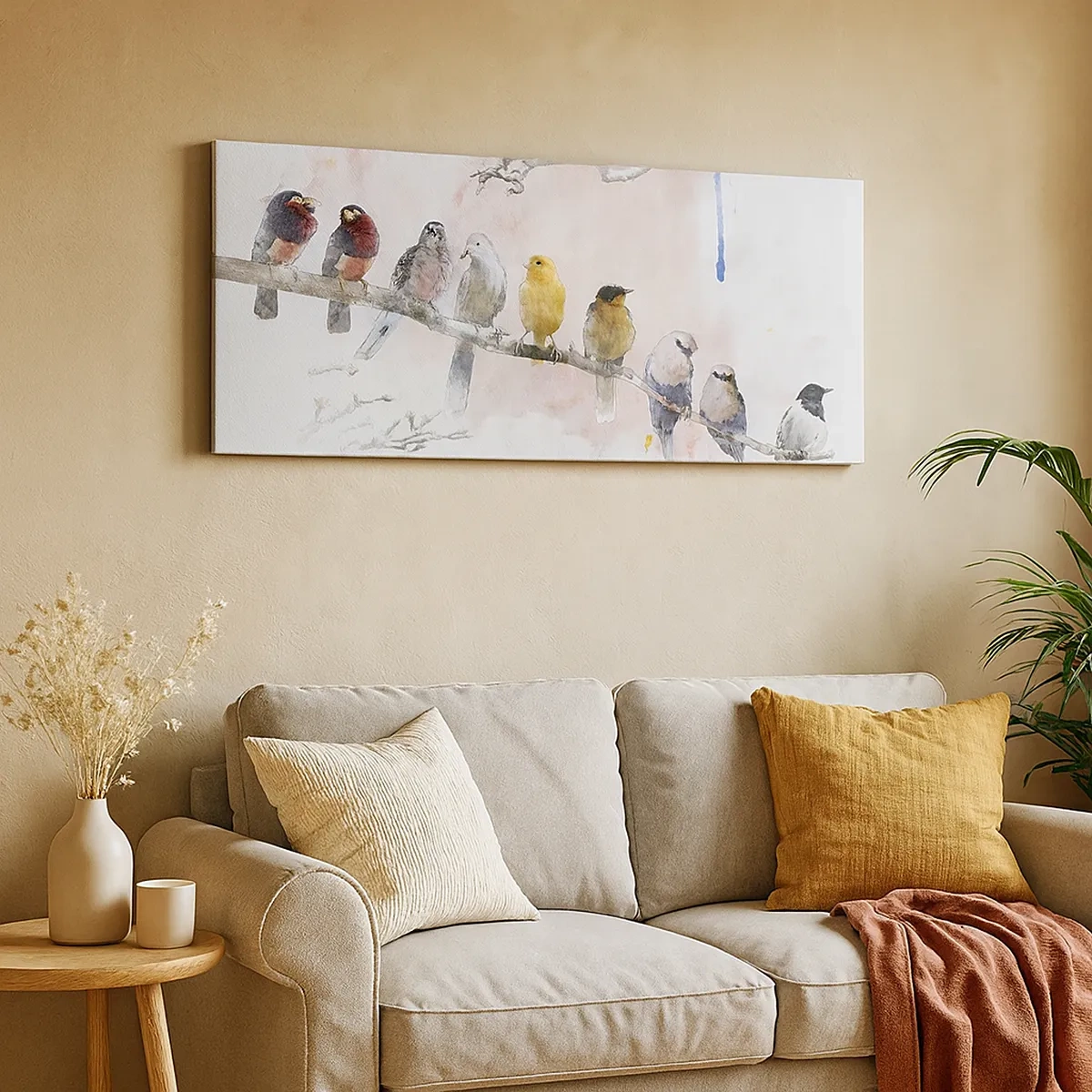 Tablou pe pânză - Întâlnire înaripată - 30x30 cm