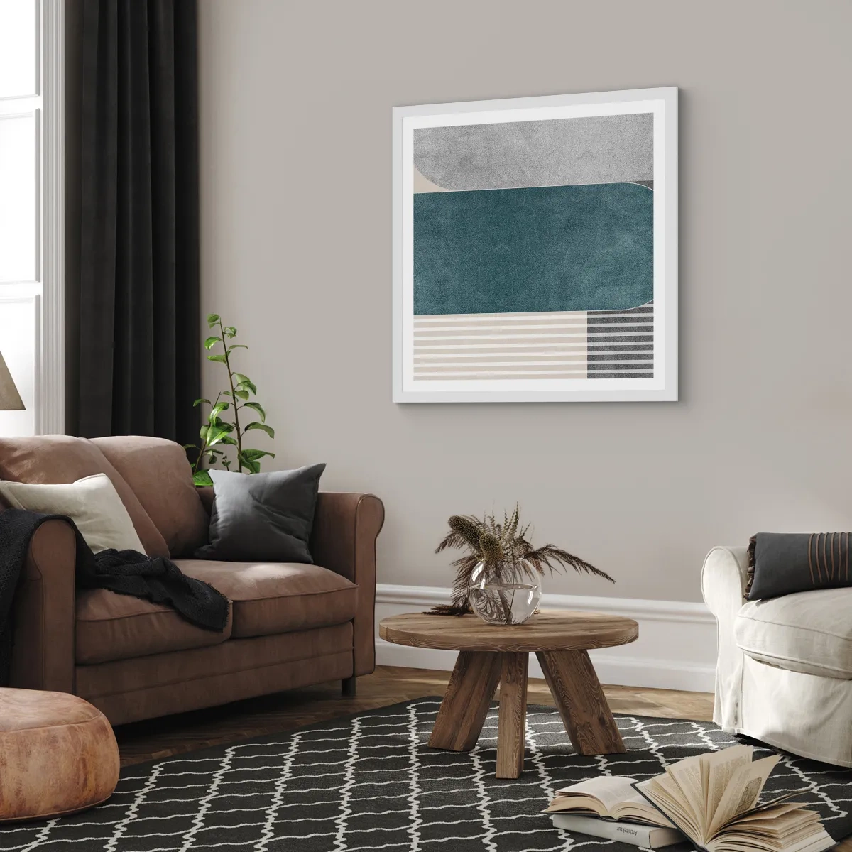 Poster în ramă albă - Compoziție de nivel - 30x30 cm