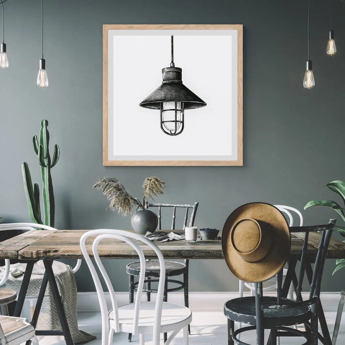 Poster în ramă de stejar deschis - Cu mulți ani în urmă... - 60x60 cm