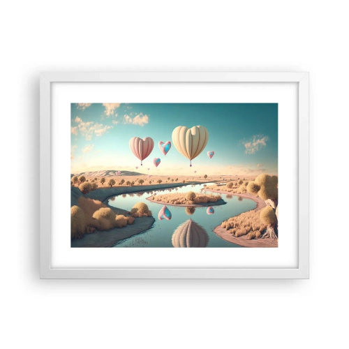Poster în ramă albă - Iubirea ne înalță - 40x30 cm