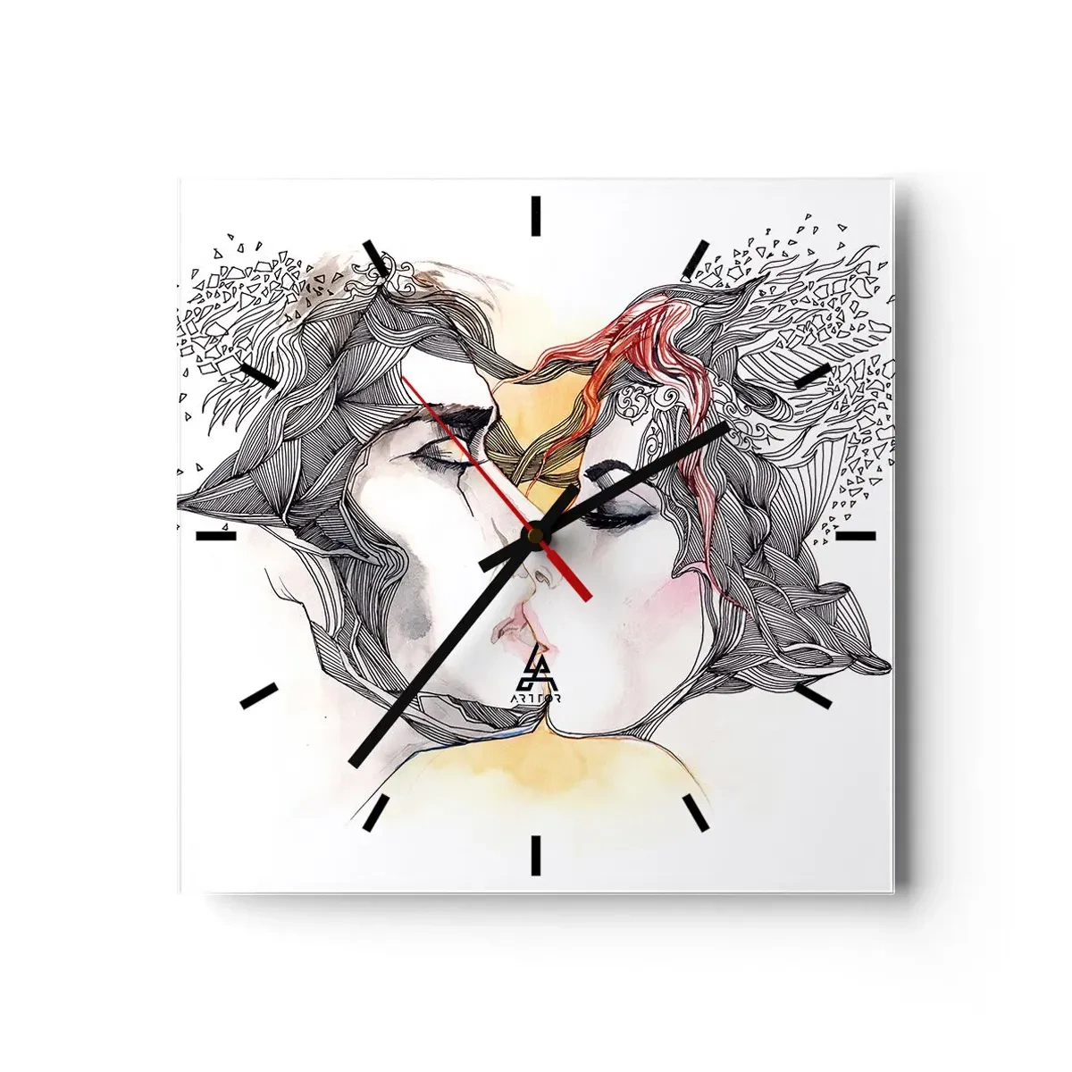 Ceas de perete - Ceas pe sticlă - Lumea nu există - 40x40 cm