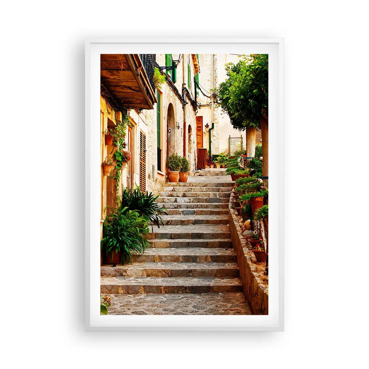 Poster în ramă albă - Magia unei vacanțe în Spania - 61x91 cm