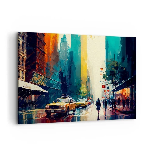 Tablou pe pânză - New York - aici și ploaia este colorată - 120x80 cm