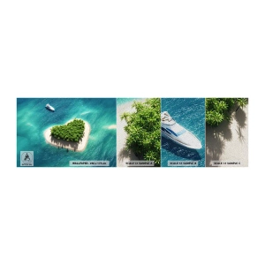 Mostră tapet Premium Sand - Iubesc vara - Peisaj, Insula În Ocean, Iaht - 100x30 cm