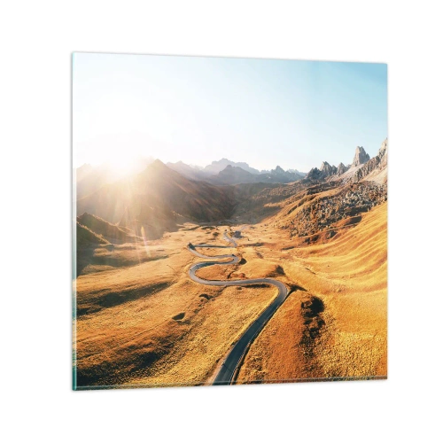 Tablou pe sticlă - Într-o vale de aur - 30x30 cm