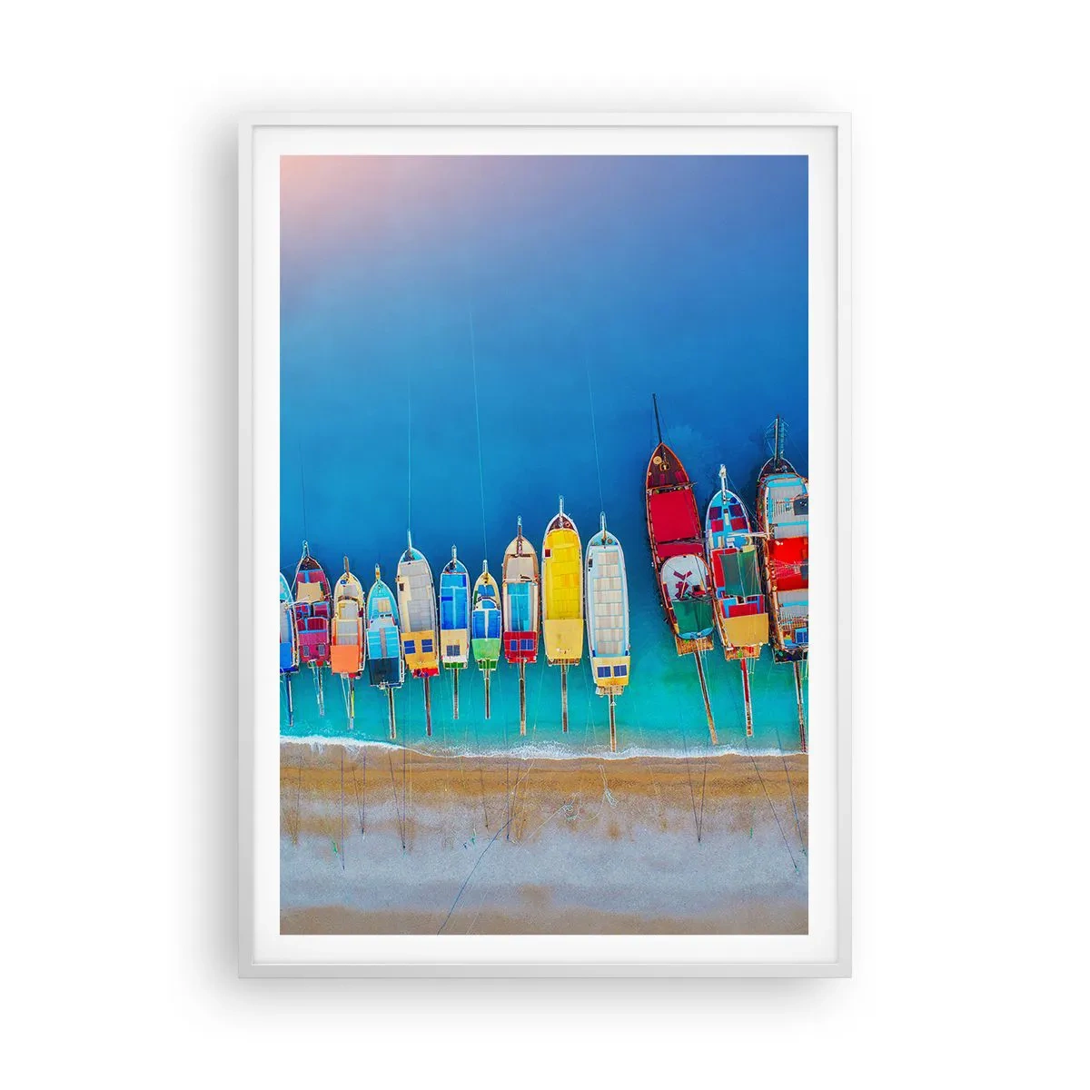 Poster în ramă albă - Din perspectiva unei păsări - 70x100 cm