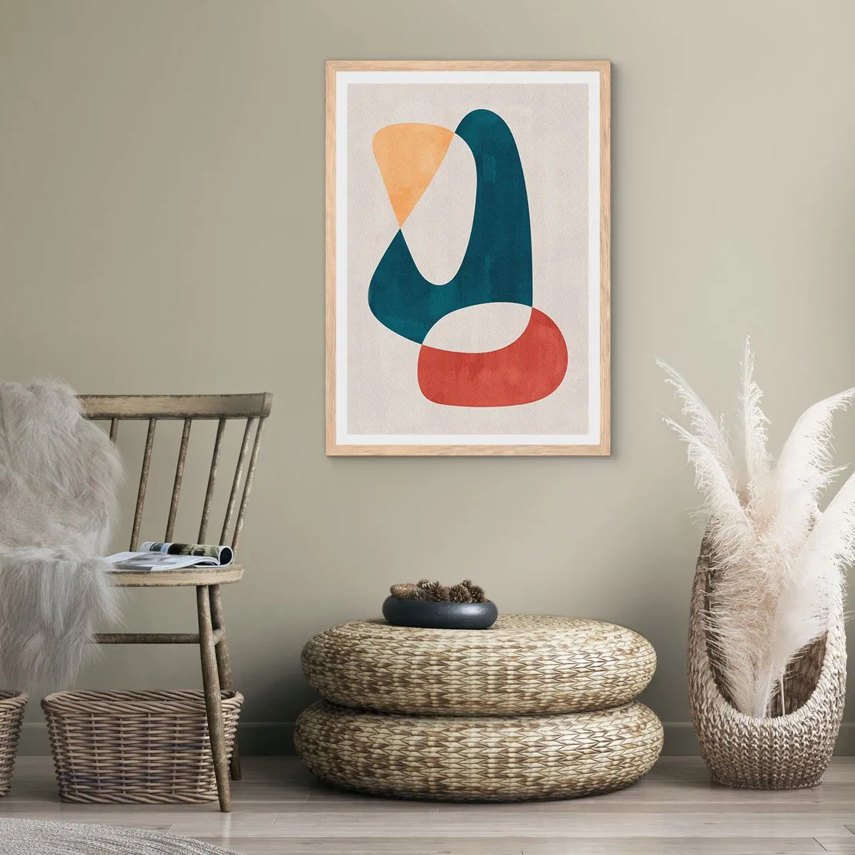 Poster în ramă de stejar deschis - Influențe și metamorfoze - 70x100 cm