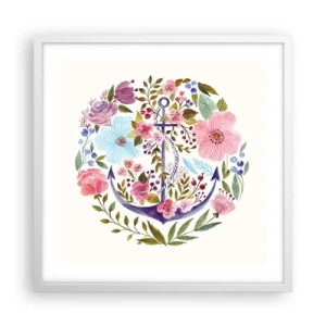 Poster în ramă albă - Somnul bun al marinarului - 50x50 cm