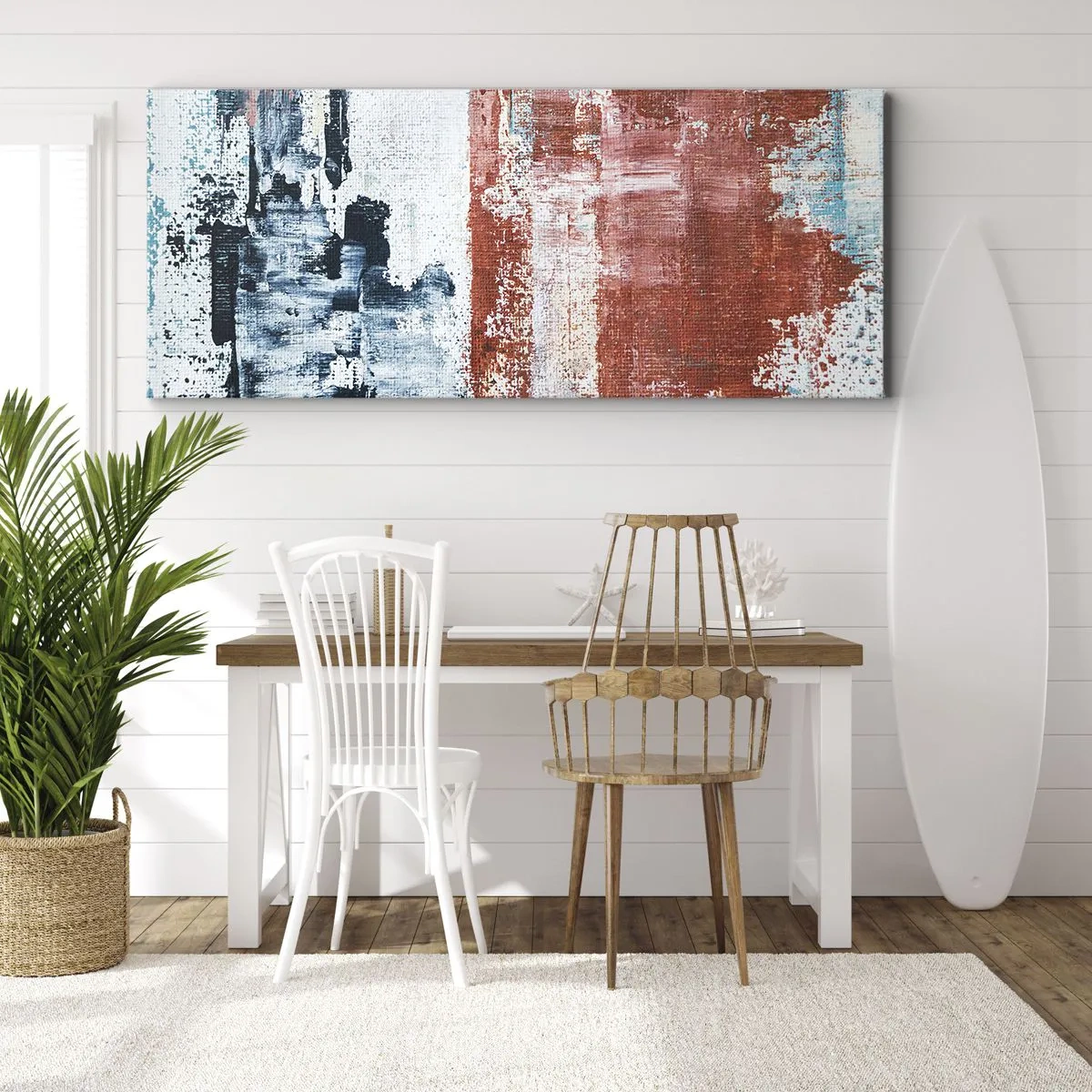 Tablou pe pânză - Jumi-juma abstract - 160x50 cm