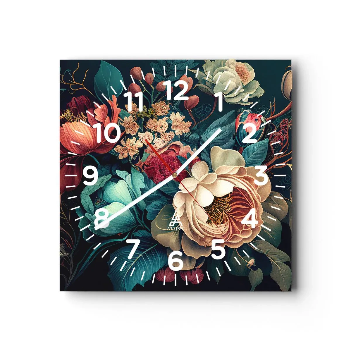 Ceas de perete - Ceas pe sticlă - Farmecul secolului al XIX-lea - 30x30 cm