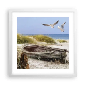 Poster în ramă albă - Scăldate în vânt - 40x40 cm