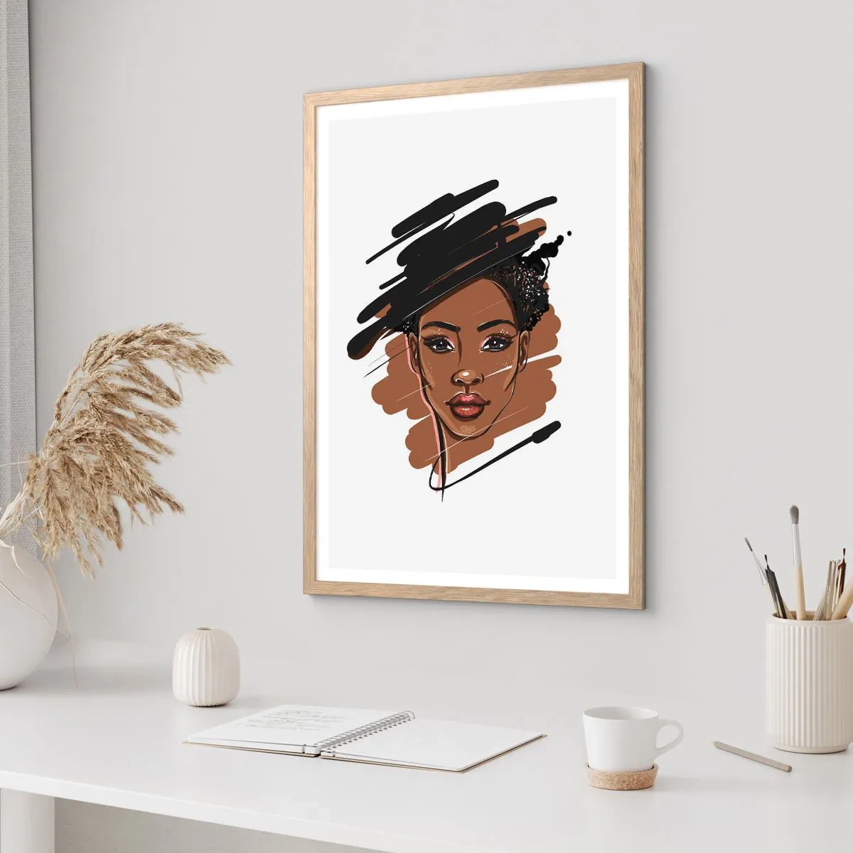 Poster în ramă de stejar deschis - Dulce ca ciocolata - 50x70 cm