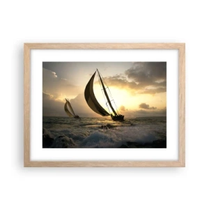 Poster în ramă de stejar deschis - Vânt în jos și în sus - 40x30 cm