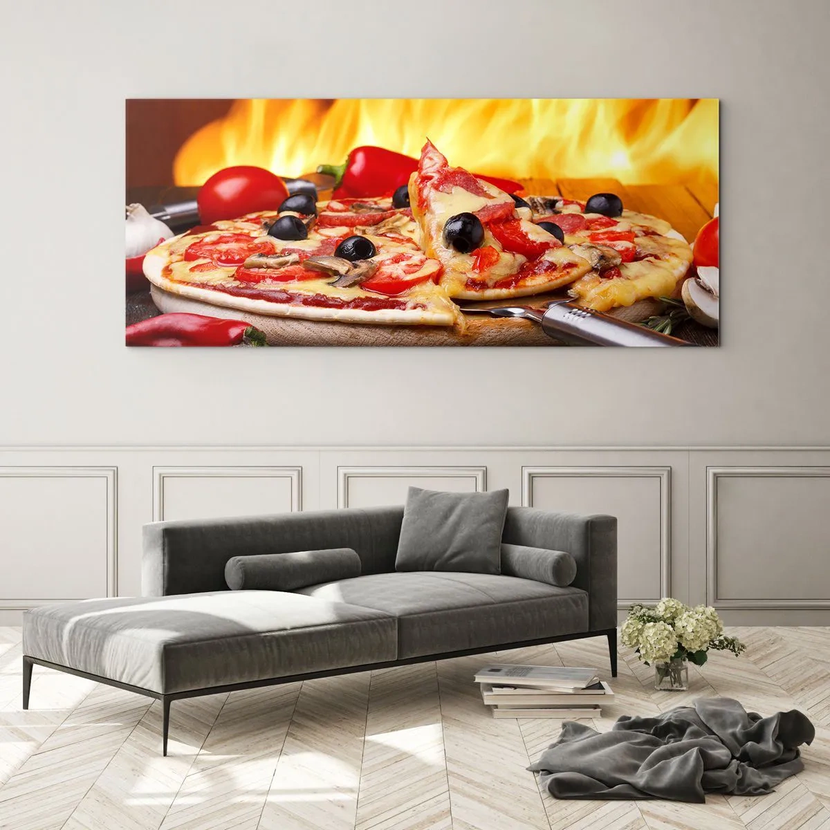 Tablou pe sticlă - From Italy with love - 90x30 cm