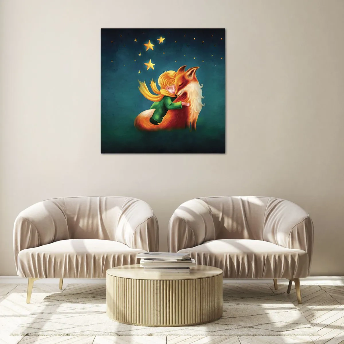 Tablou pe sticlă - Micul Prinț - 70x70 cm