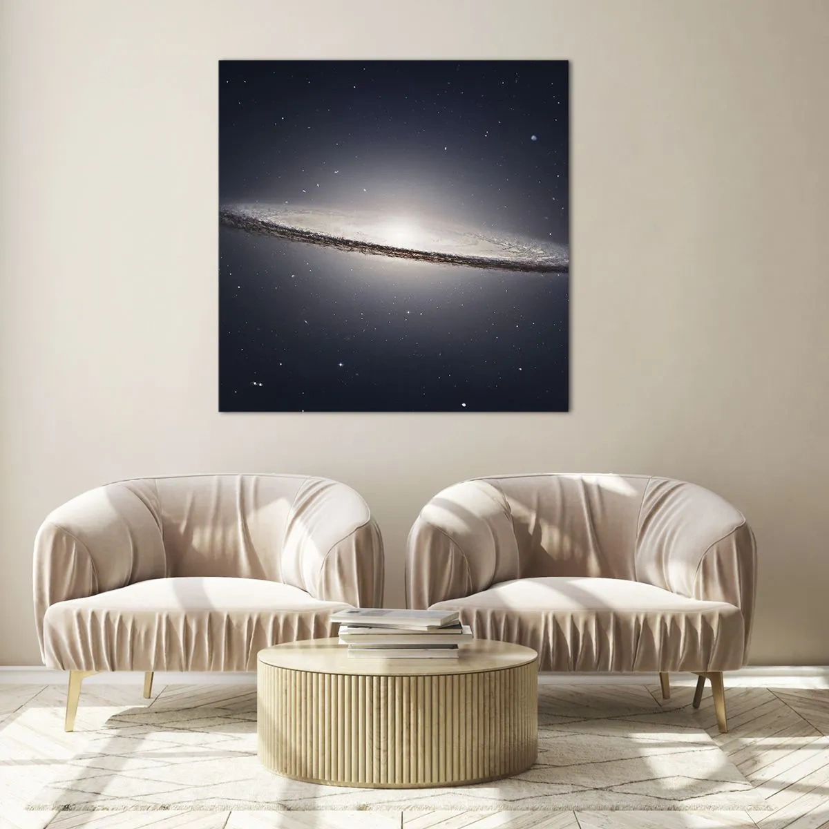 Tablou pe sticlă - Cu mult timp în urmă, într-o galaxie foarte, foarte îndepărtată... - 60x60 cm