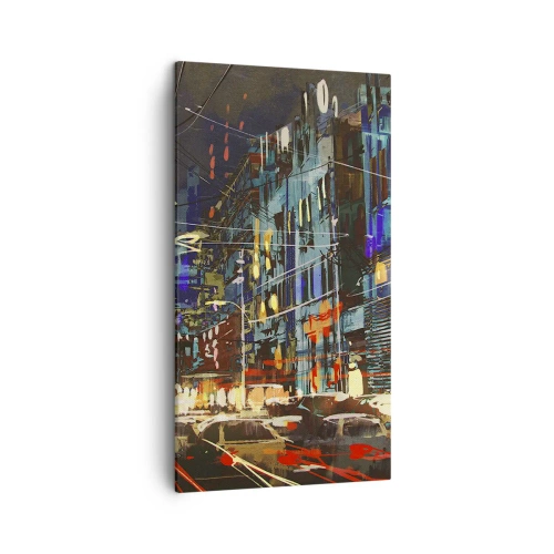 Tablou pe pânză - Agitația de seară a străzii - 45x80 cm