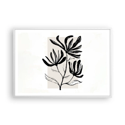 Poster în ramă albă - Schiță pentru ierbar - 100x70 cm