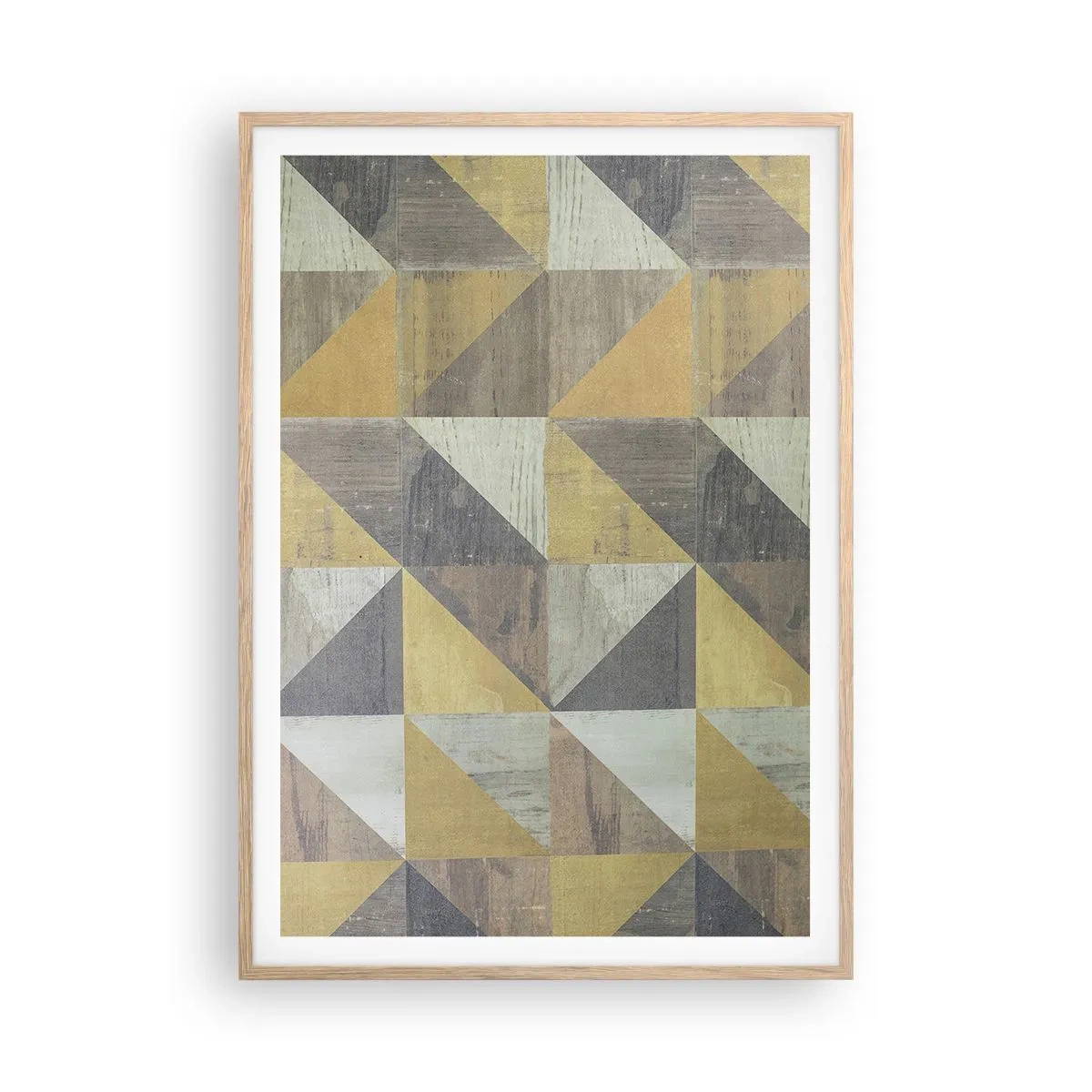 Poster în ramă de stejar deschis - La unghiul triunghiului - 70x100 cm