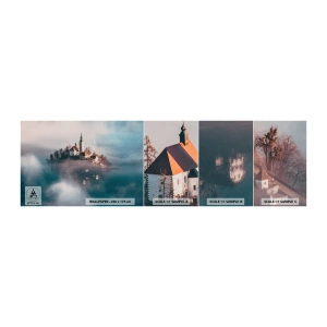 Mostră tapet autocolant Deluxe Sticker - Insula de vis - Peisaj, Arhitectură, Biserică - 100x30 cm