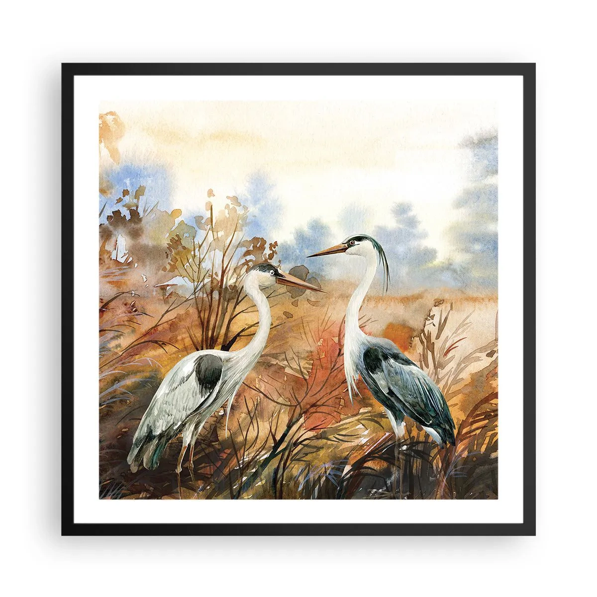 Poster în ramă neagră - Încotro în toamnă? - 60x60 cm