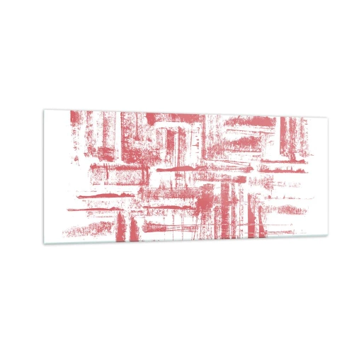 Tablou pe sticlă - Orașul roșu - 100x40 cm