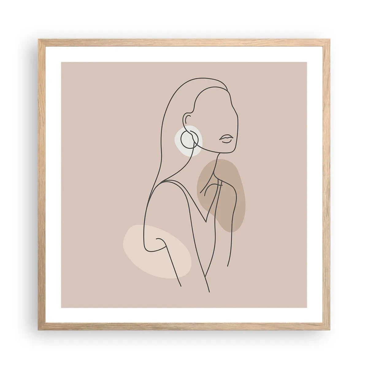 Poster în ramă de stejar deschis - Icoana fecioarei - 60x60 cm