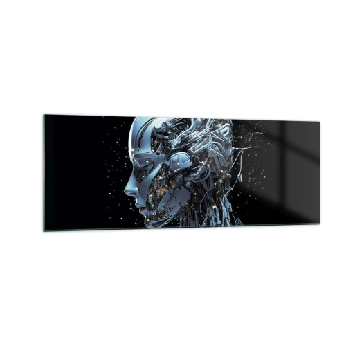 Tablou pe sticlă - Tehnologia este o femeie - 140x50 cm