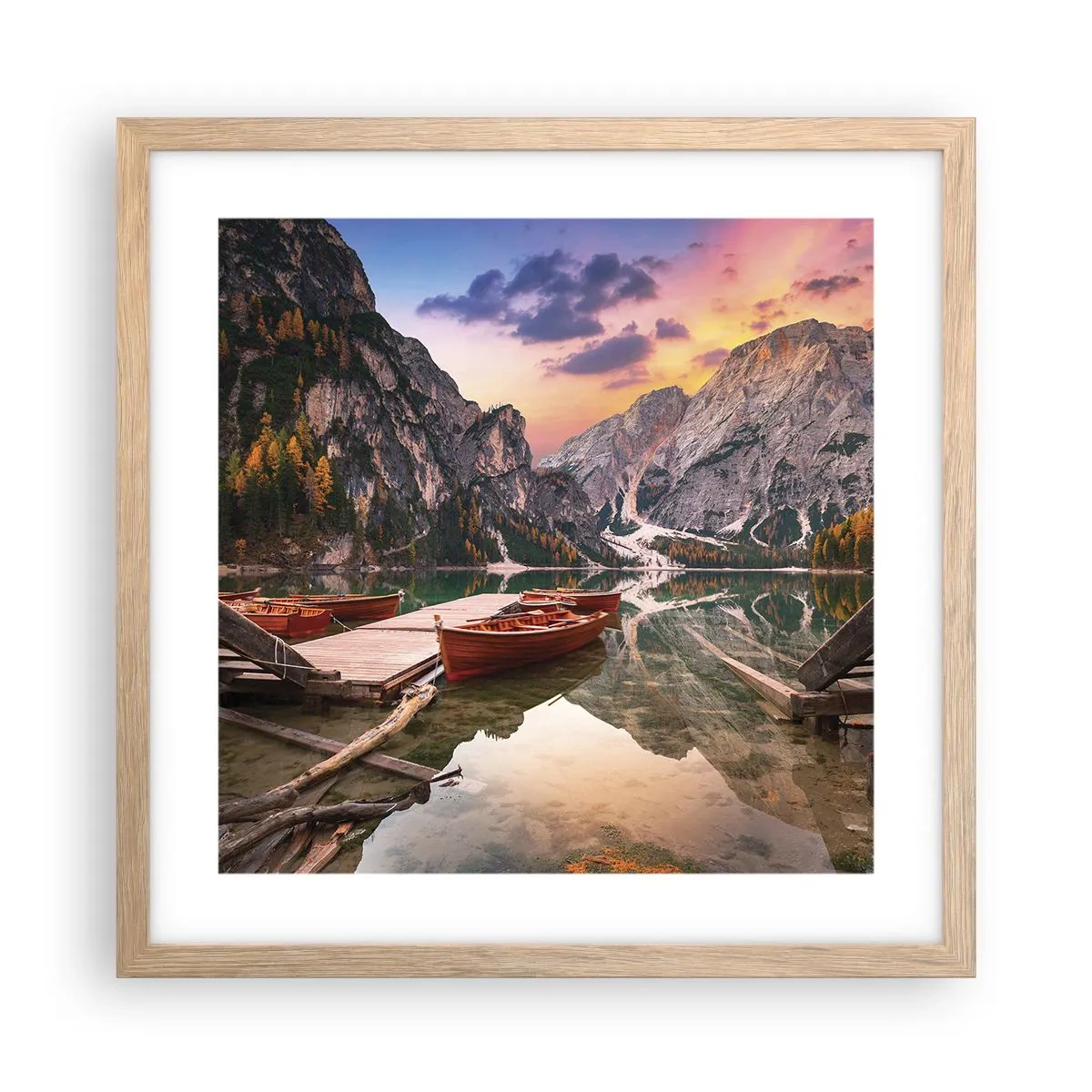 Poster în ramă de stejar deschis - Promisiunea zilei - 40x40 cm