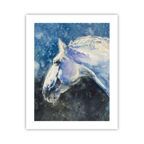 Poster - Portret într-o strălucire albastră - 40x50 cm