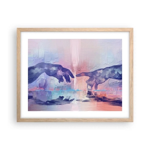 Poster în ramă de stejar deschis - Scânteia divină a vieții - 50x40 cm