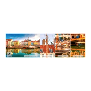 Mostră tapet autocolant Deluxe Sticker - Spre o apă netedă ca o oglindă - Peisaj, Arhitectură, Copenhaga - 100x30 cm