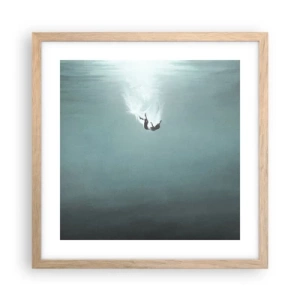 Poster în ramă de stejar deschis - În îmbrățișarea oceanului - 40x40 cm