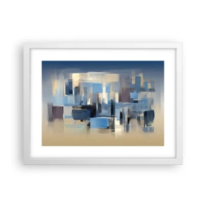 Poster în ramă albă - Construcție albastră - 40x30 cm