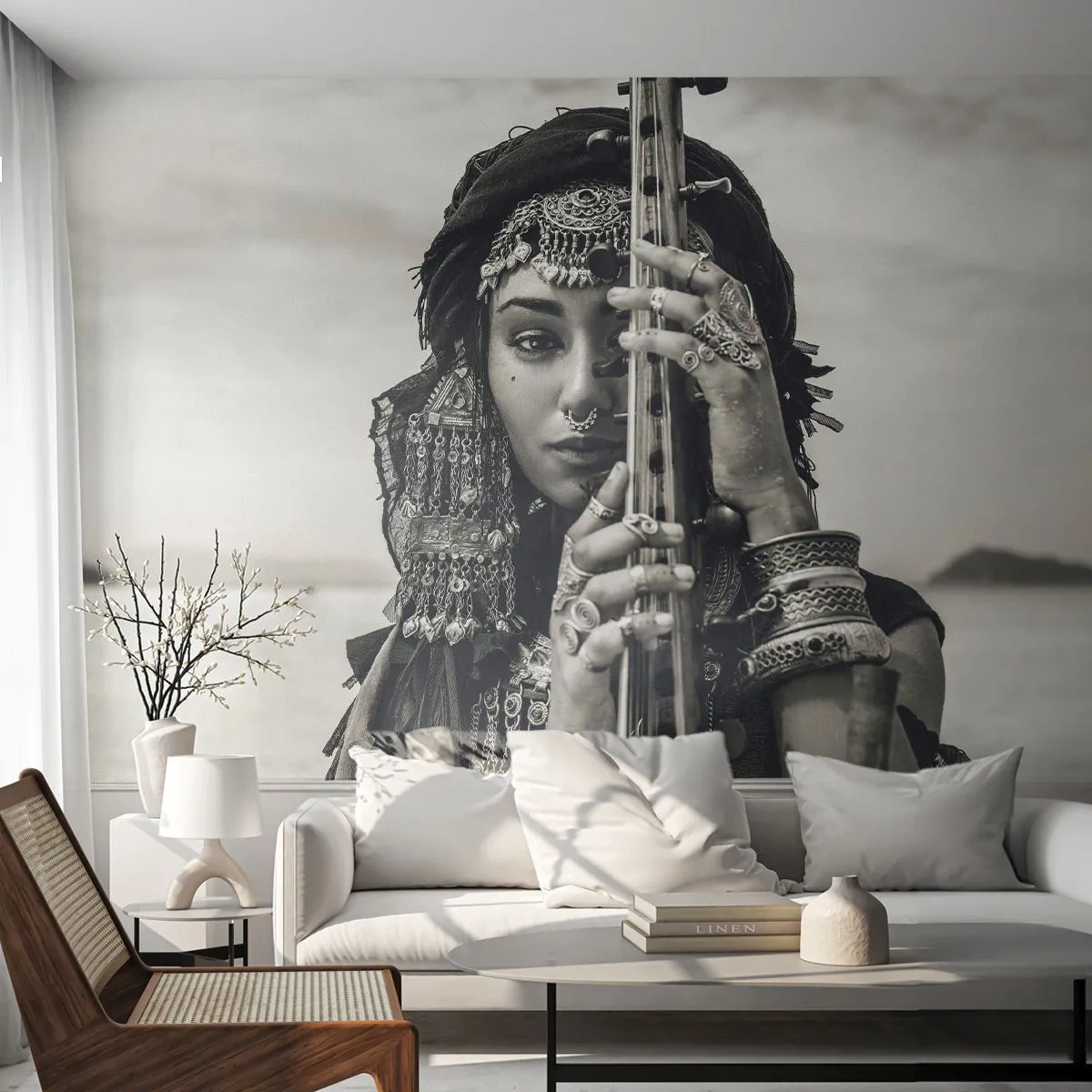 Tapet Autoadeziv Deluxe Sticker - Muzica orientală în sine - Femeie, Boho, Bijuterii - 100x70 cm