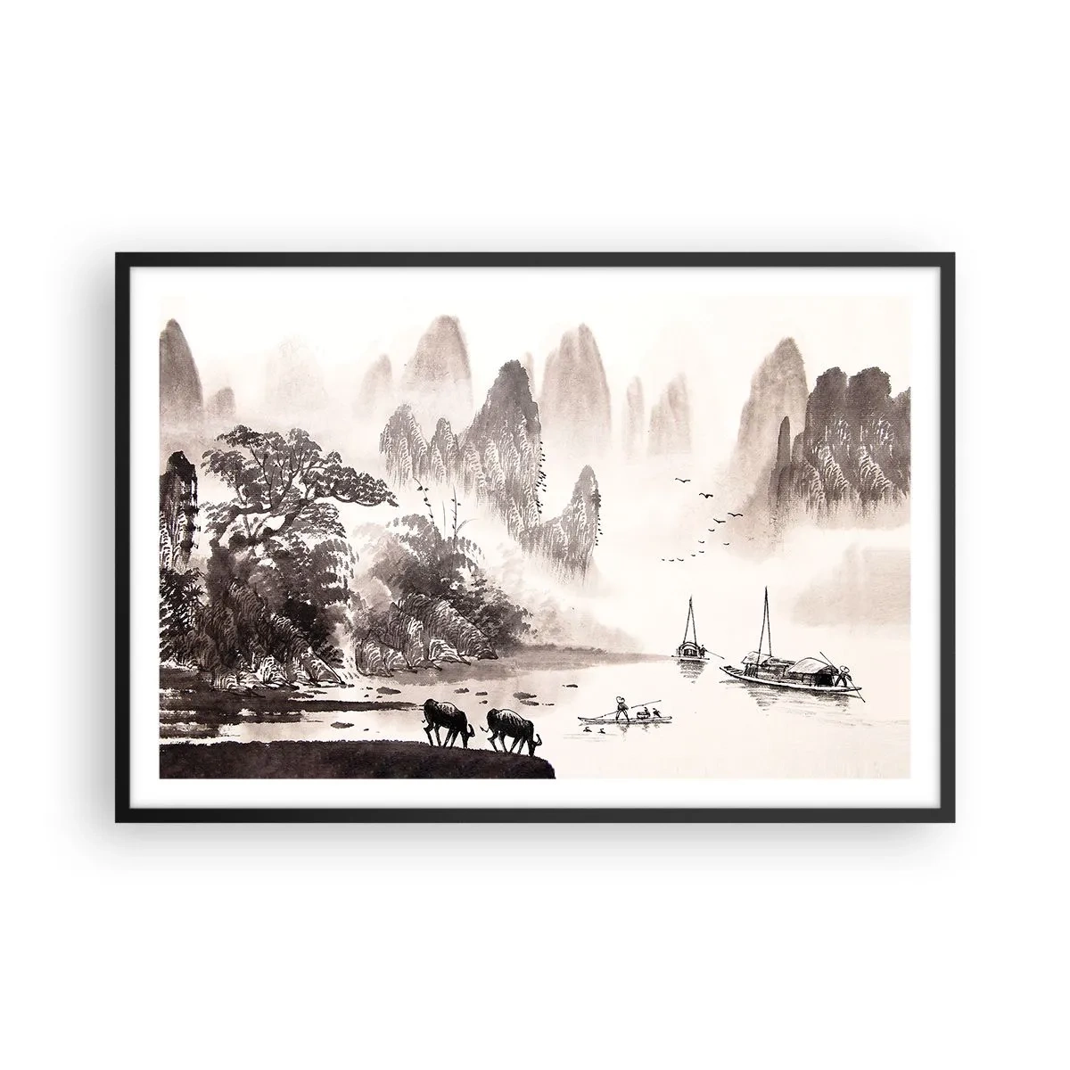 Poster în ramă neagră - Viața exotică de zi cu zi a Estului - 91x61 cm