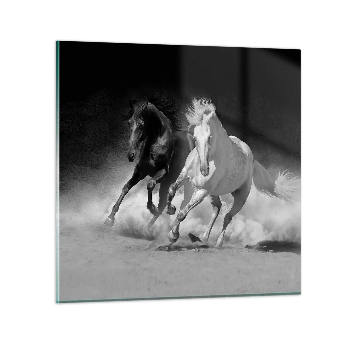 Tablou pe sticlă - Galopul libertății - 40x40 cm