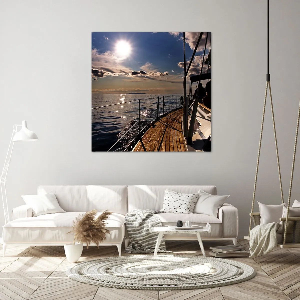 Tablou pe pânză - Sub vele spre soare - 40x40 cm