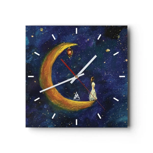 Ceas de perete - Ceas pe sticlă - Chemarea lumii - 30x30 cm
