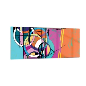 Tablou pe sticlă - Roată cu roată - 100x40 cm