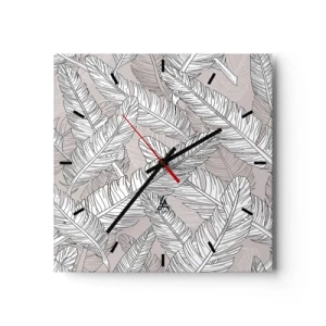 Ceas de perete - Ceas pe sticlă - Vijelie cu pene - 30x30 cm