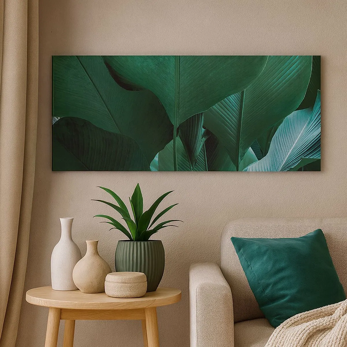 Tablou pe pânză - Cu frunza la lumină - 100x40 cm