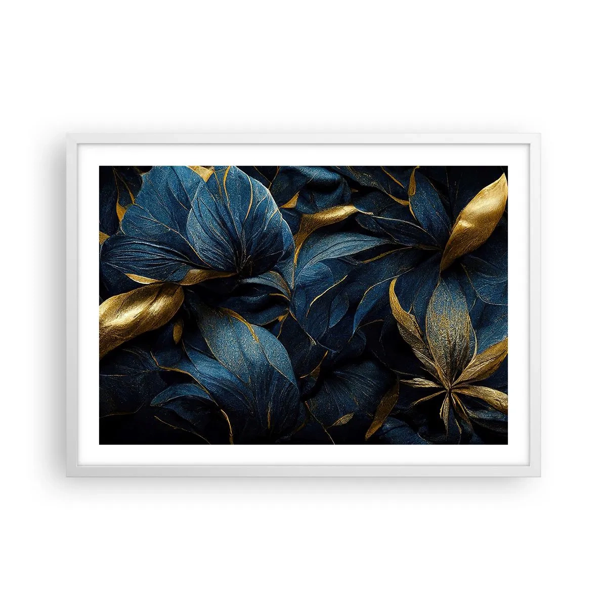 Poster în ramă albă - Căptușită cu aur - 70x50 cm