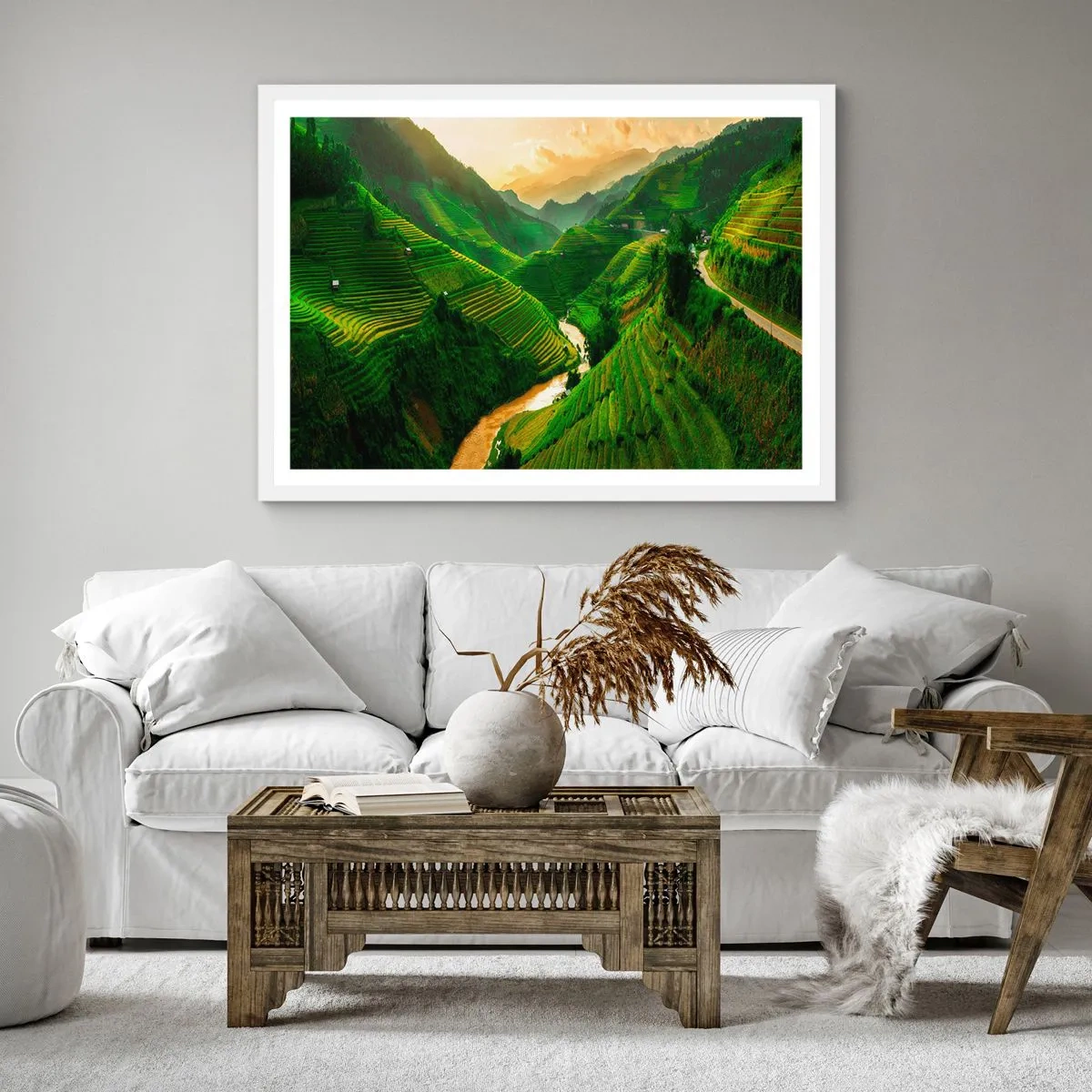 Poster în ramă albă - Valea vietnameză - 50x50 cm