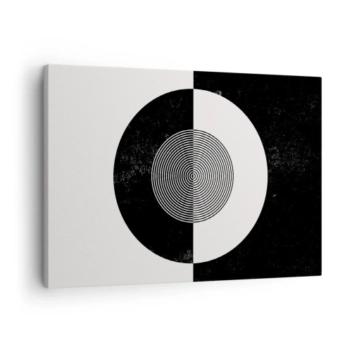 Tablou pe pânză Canvas - Model grafic în contrast alb-negru - 70x50cm - Armonie în alb și negru - Decorațiune modernă pentru perete pentru living și dormitor ARTTOR