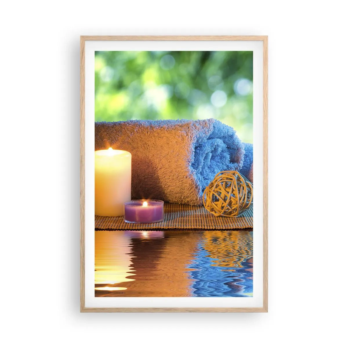 Poster în ramă de stejar deschis - Timp pentru corp - 61x91 cm