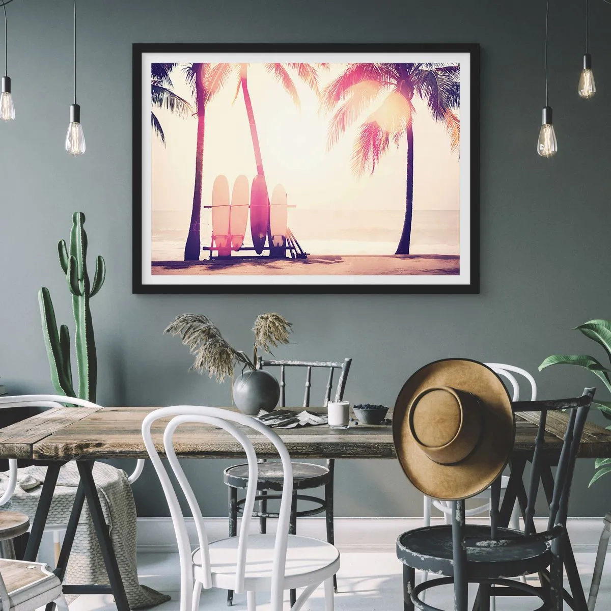 Poster în ramă neagră - Va fi o zi minunată - 50x40 cm