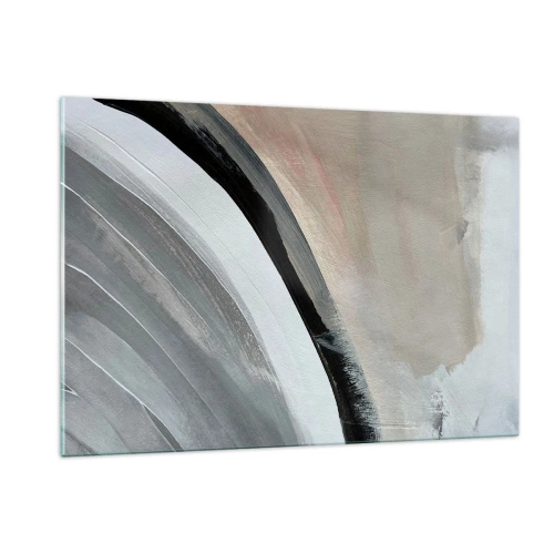 Tablou pe sticlă - Compoziție: arc de negru și gri - 120x80 cm